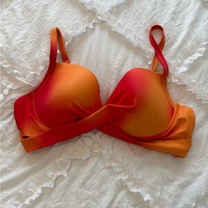 SHEIN Curve Vibrant Orange and Red Bikini Top 3XL